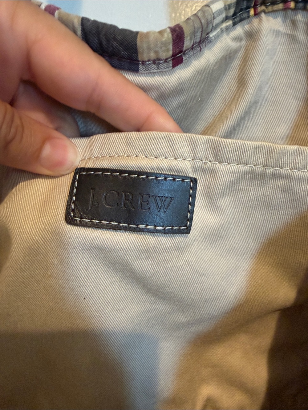 J.Crew Vintage Madras Patchwork Canvas Tote Bag - Picture 3 of 9